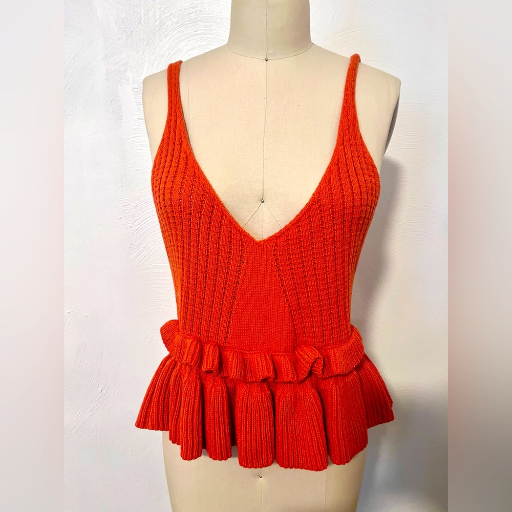 Orange crochet tank top